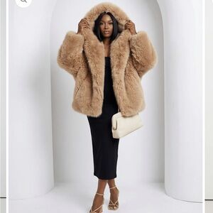 Hooded Faux-Fur Jacket size XXL